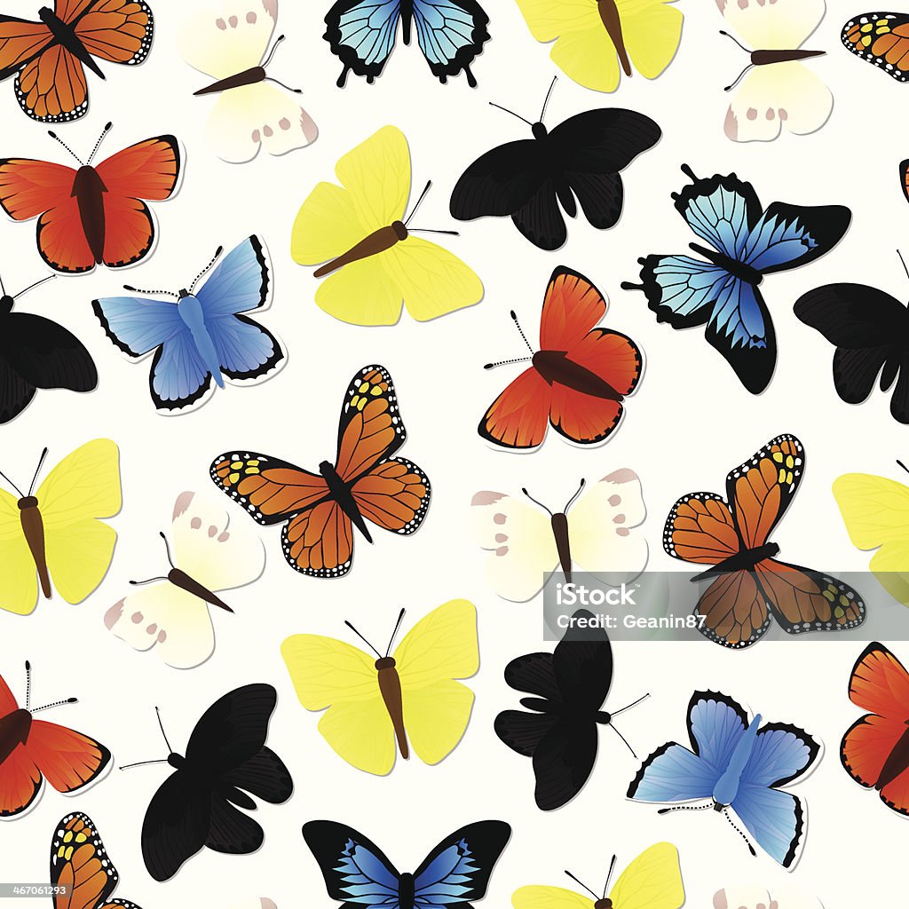 Seamless pattern with butterflies Beautiful seamless vector pattern with various butterflies. Animal stock vector