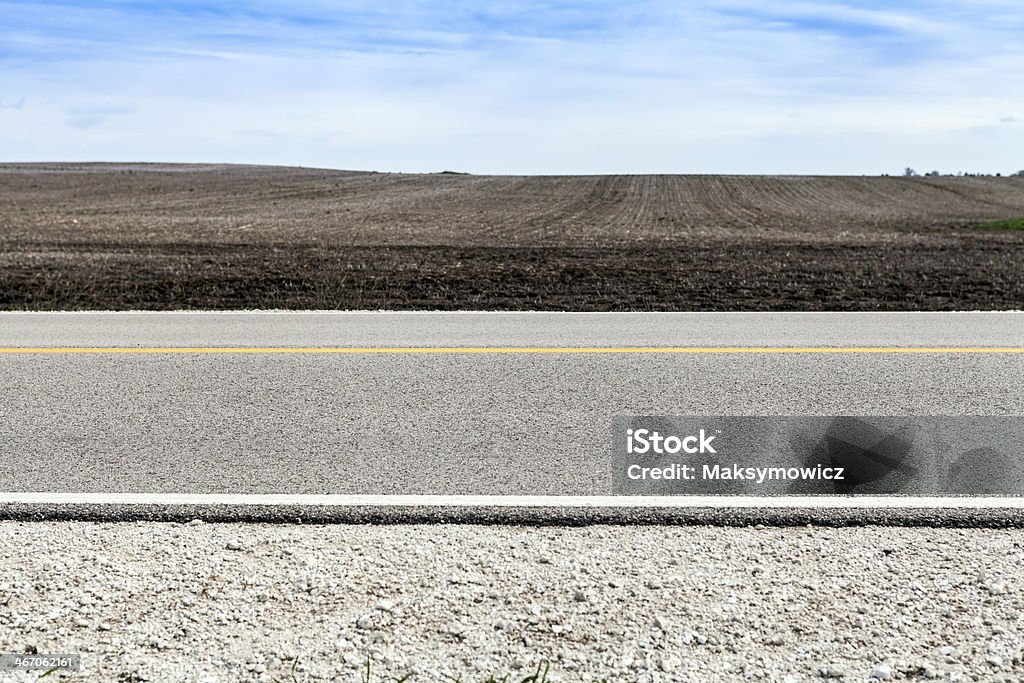 American Country Road, vista lateral - Foto de stock de Agricultura libre de derechos