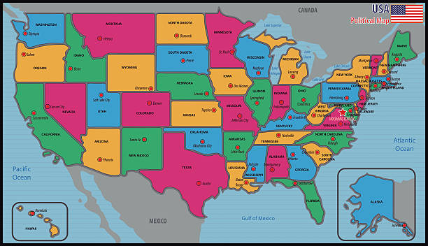 istock United States of America Political Map 467062648