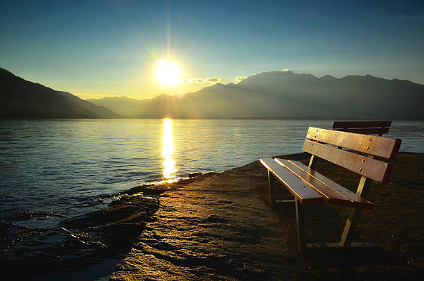 istock Sunset over an alpine lake 467067839