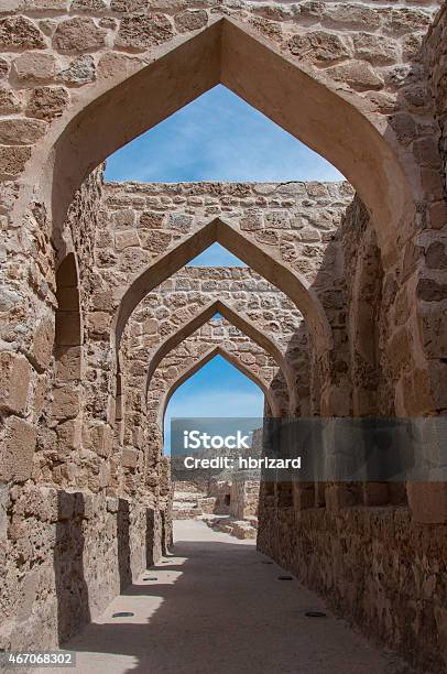 Qalat Al Bahrain Fort Island Of Bahrain Stock Photo - Download Image Now - 2015, Antique, Arabia