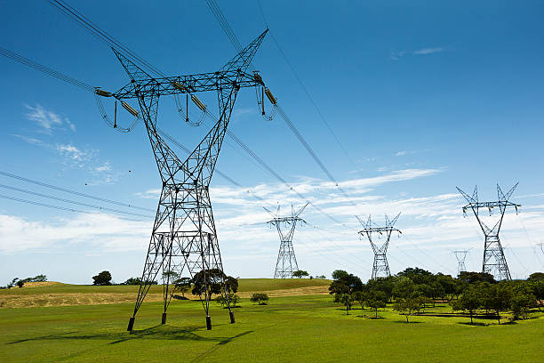 power transmission réseau de barrage d'itaipu - itaipu dam photos et images de collection
