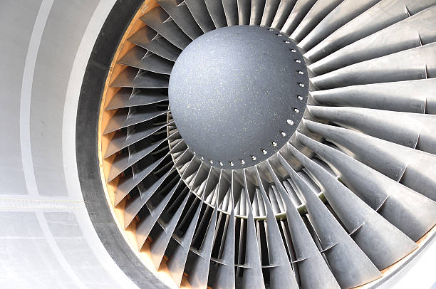 istock Close-up of stainless jet engine 467069415