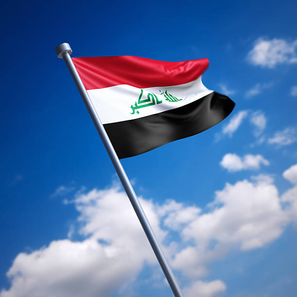 istock Flag of Iraq against blue sky 467070029