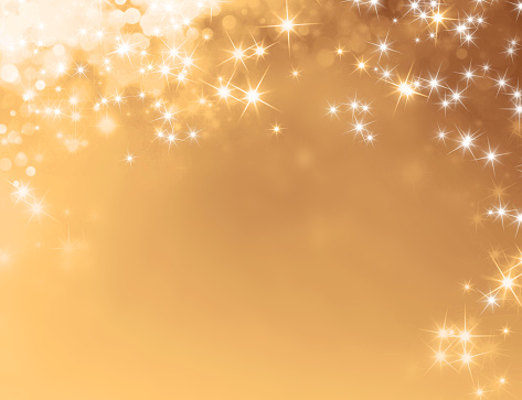 Shiny gold background with starlight raining down
