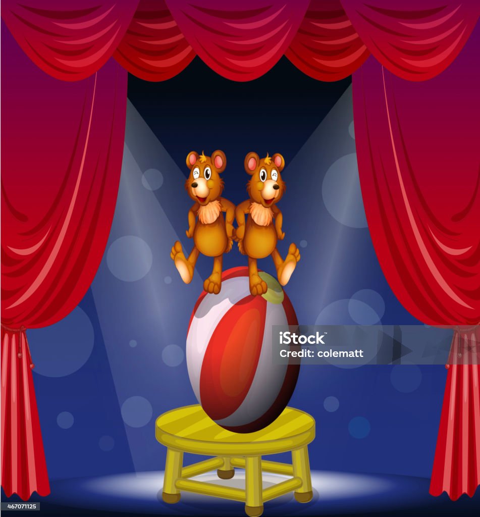 Circo com dois ursos - Vetor de Animal royalty-free