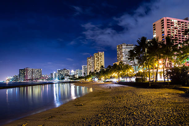 istock Night at Waikiki Beach 467071709