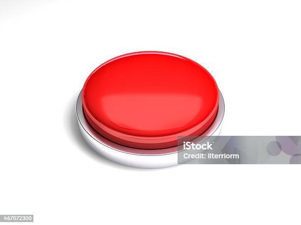 Red Button Isolated On White Stock Photo - Download Image Now - Push Button,  Red, Start Button - iStock