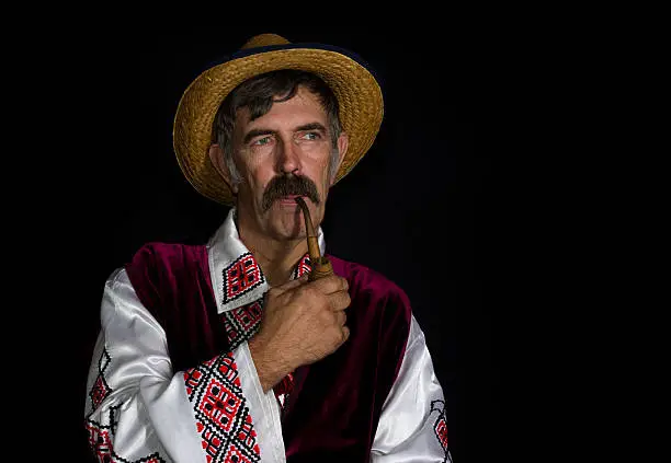 Portrait of Ukrainian country-man in traditional clothes