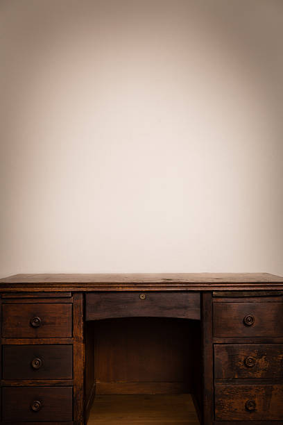 istock Vintage Wood Desk, With Copy Space 467073887