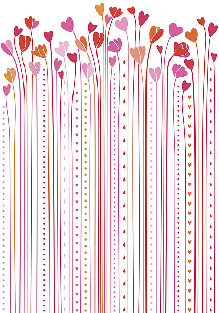 garden of hearts - flower valentines day valentine card backgrounds stock-grafiken, -clipart, -cartoons und -symbole