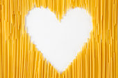 Heart Shape with Raw Spagetties