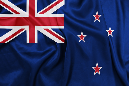 New Zealand - Waving national flag on silk texture