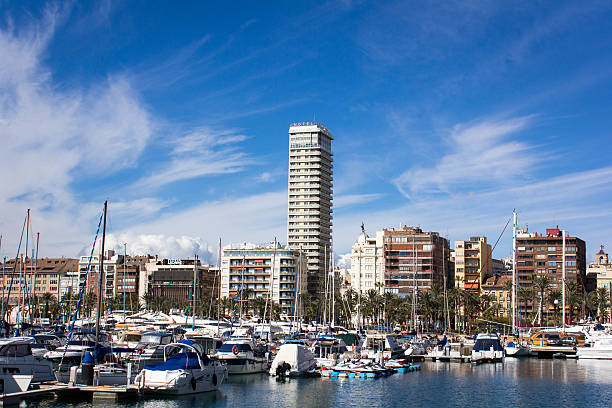 Interior do porto de Alicante - fotografia de stock