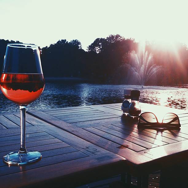 Wine at sunset