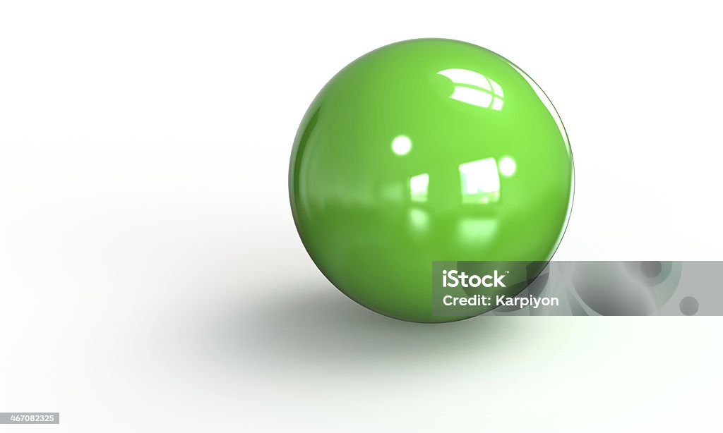 Zielony Piłka shpere 3d model na białym tle - Zbiór zdjęć royalty-free (Abstrakcja)
