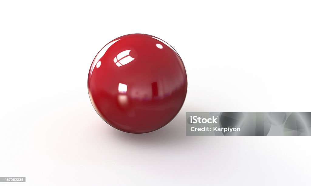 Bola vermelha shpere modelo 3d isolado a branco - Royalty-free Tridimensional Foto de stock
