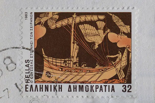Photo of ulysses and the sirens postage stamp