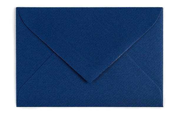 blue envelope (traçado de recorte) - opening mail envelope greeting card - fotografias e filmes do acervo