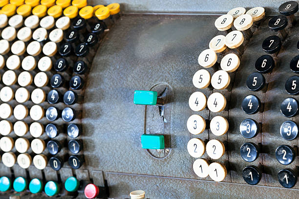 istock Vintage Calculating Machine Keypad Close-up 467084048