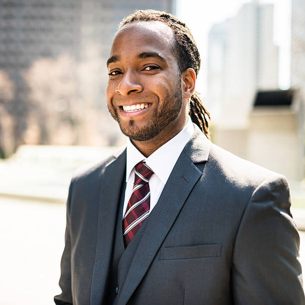istock Business man standing on the city 467085572