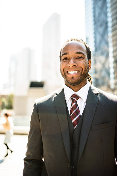 istock Business man standing on the city 467085740