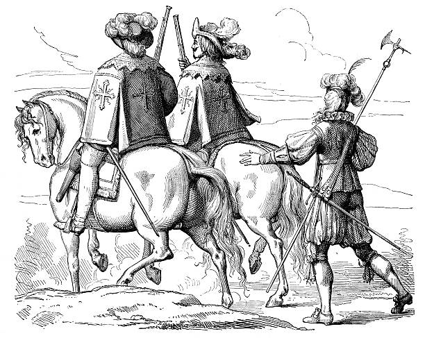 istock Antique illustration of musketeers 467089099