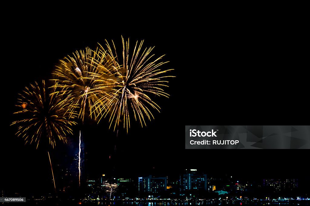 Colorful fireworks Colorful fireworks display for celebrations 2015 Stock Photo