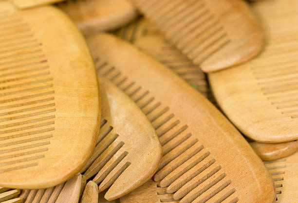 istock Close up of many wooden combs. 467090627