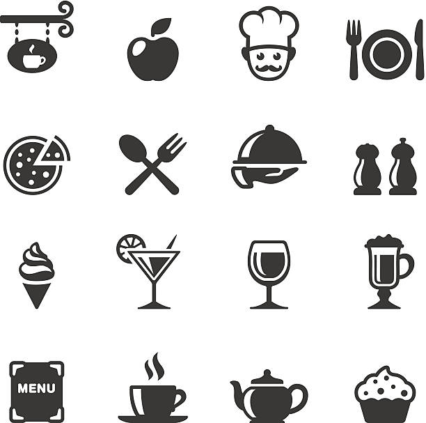 Soulico - Dining Soulico collection - Restaurant and Food services vector icons. coffee drink illustrations stock illustrations