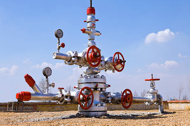 boca de pozo de petróleo - wellhead fotografías e imágenes de stock