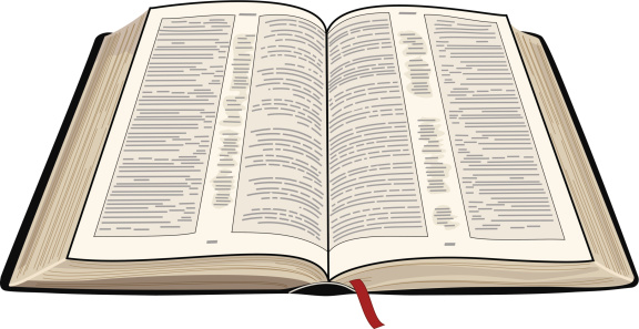 An illustration of an open Bible