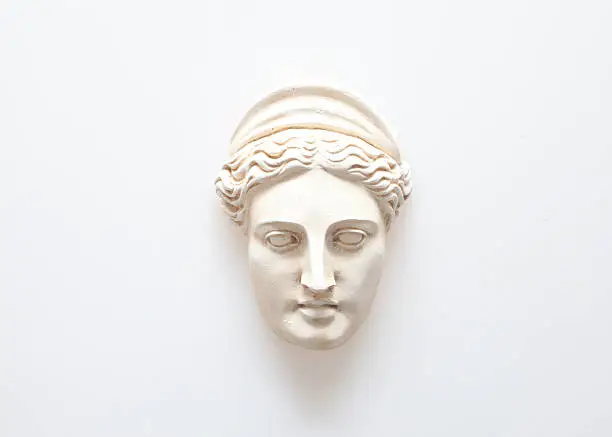 sculpture of Hera’s head isolated on white