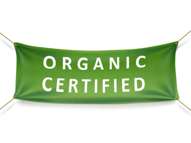 Vector illustration of organic certified banner