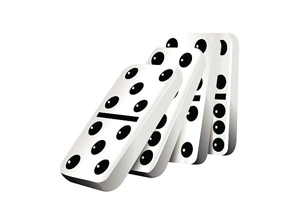 Falling dominoes, vector illustration White dominoes falling, vector illustration, isolated white background domino stock illustrations