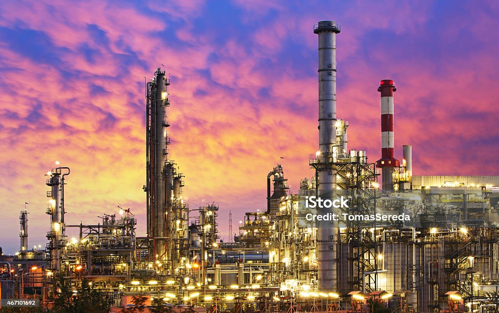 Oil Industry - refinery factory Oil Refinery Stock Photo