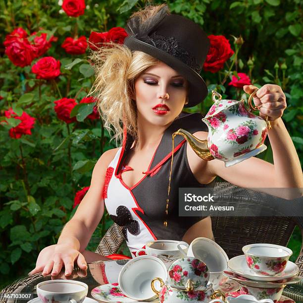 Young Fashion Woman Stock Photo - Download Image Now - Royalty, Tea Party, Actress