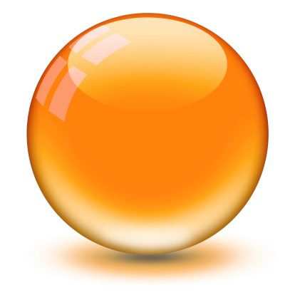 Crystal Ball Orange on White Background