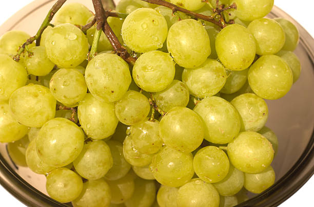 istock Green grape in blass bowl isolated 467103445