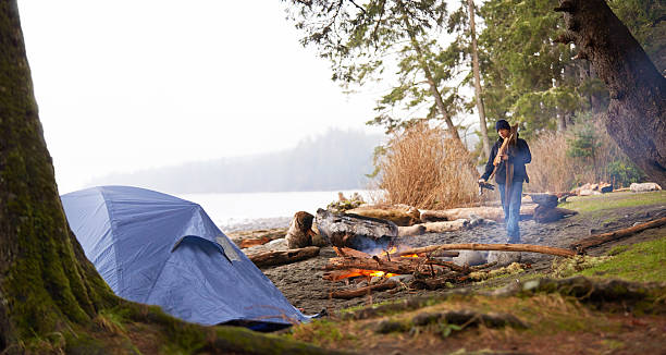 istock Bringing some warmth to the campsite 467104374