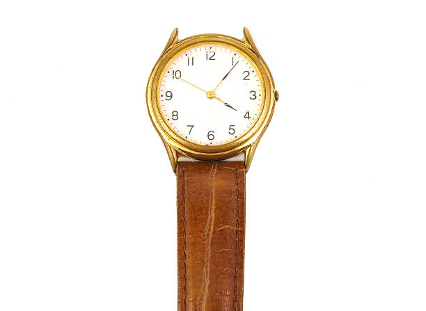 istock Men, used and broken hand watch on white background 467104460