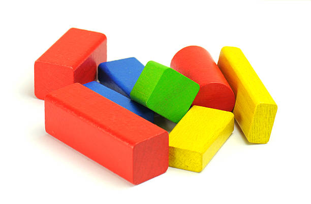 istock Wooden building blocks isolated on white background 467105581