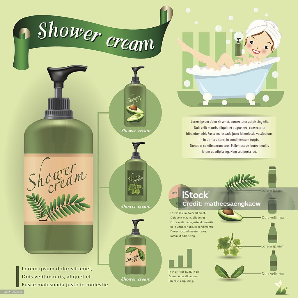 Douche cream.vector illustration - clipart vectoriel de Adulte libre de droits