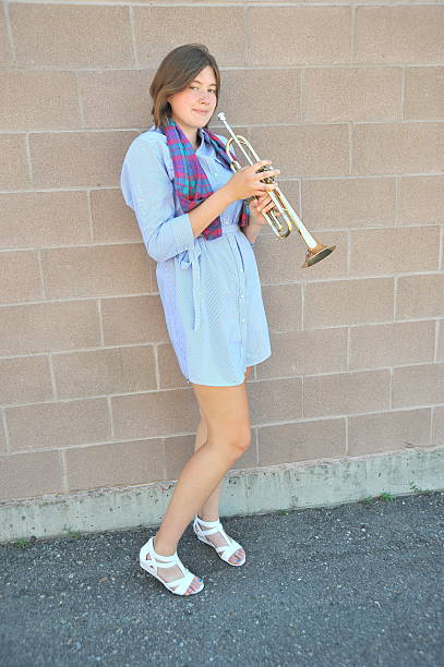 istock Female trumpet player. 467106787