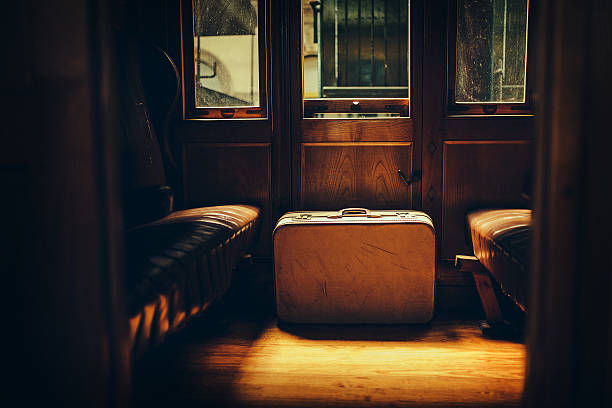 antique train cabin antique train cabin/compartment. suitcase luggage old fashioned obsolete stock pictures, royalty-free photos & images