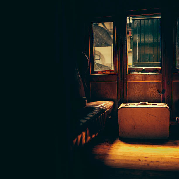 antique train cabin antique train cabin/compartment. suitcase luggage old fashioned obsolete stock pictures, royalty-free photos & images