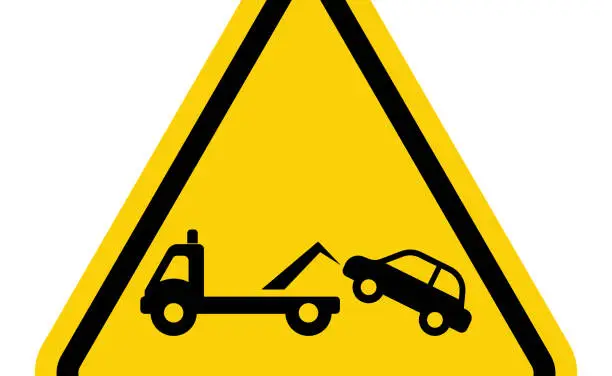 Vector illustration of Tow Zone Sign - No parking