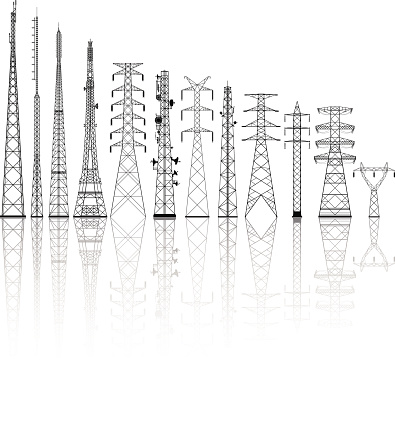 Telecommunications towers.