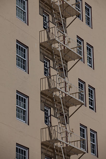 istock The typical old houses with fire stairs 467108131