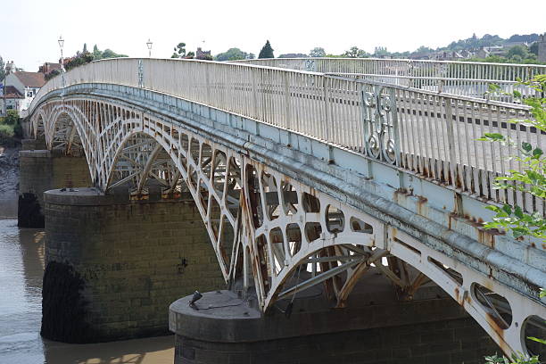 istock iron bridge that crosses between England and Wales at Chepstow 467111771